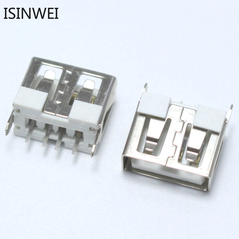 10pcs DIP USB Type A Female Jack White 4PIN AF 10.0 PCB Mount Socket ...