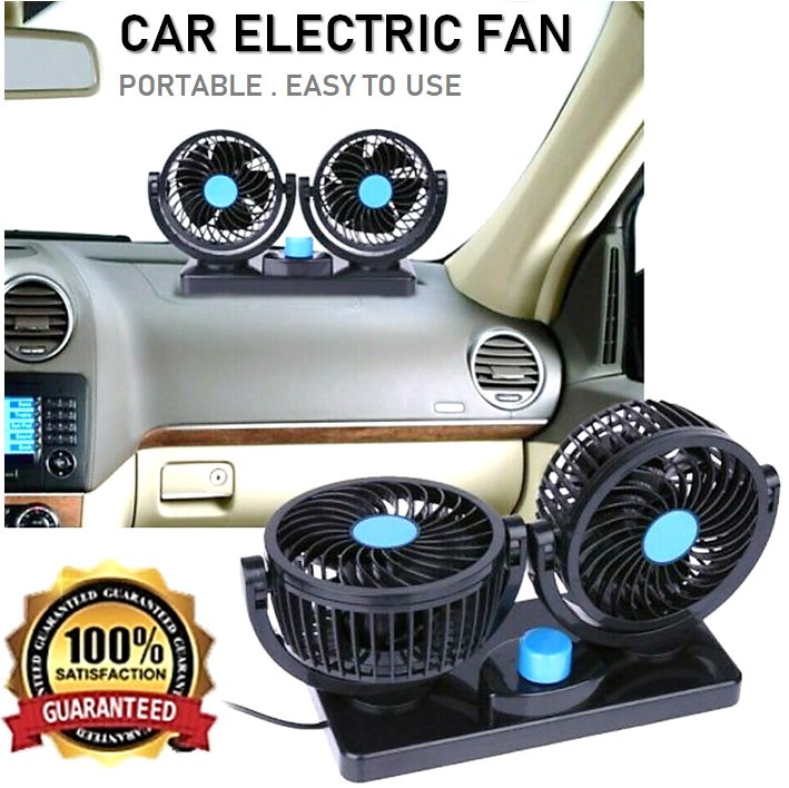 360 Rotatable Single or Double Headed 24V or 12V Car Fan Ventilator ...
