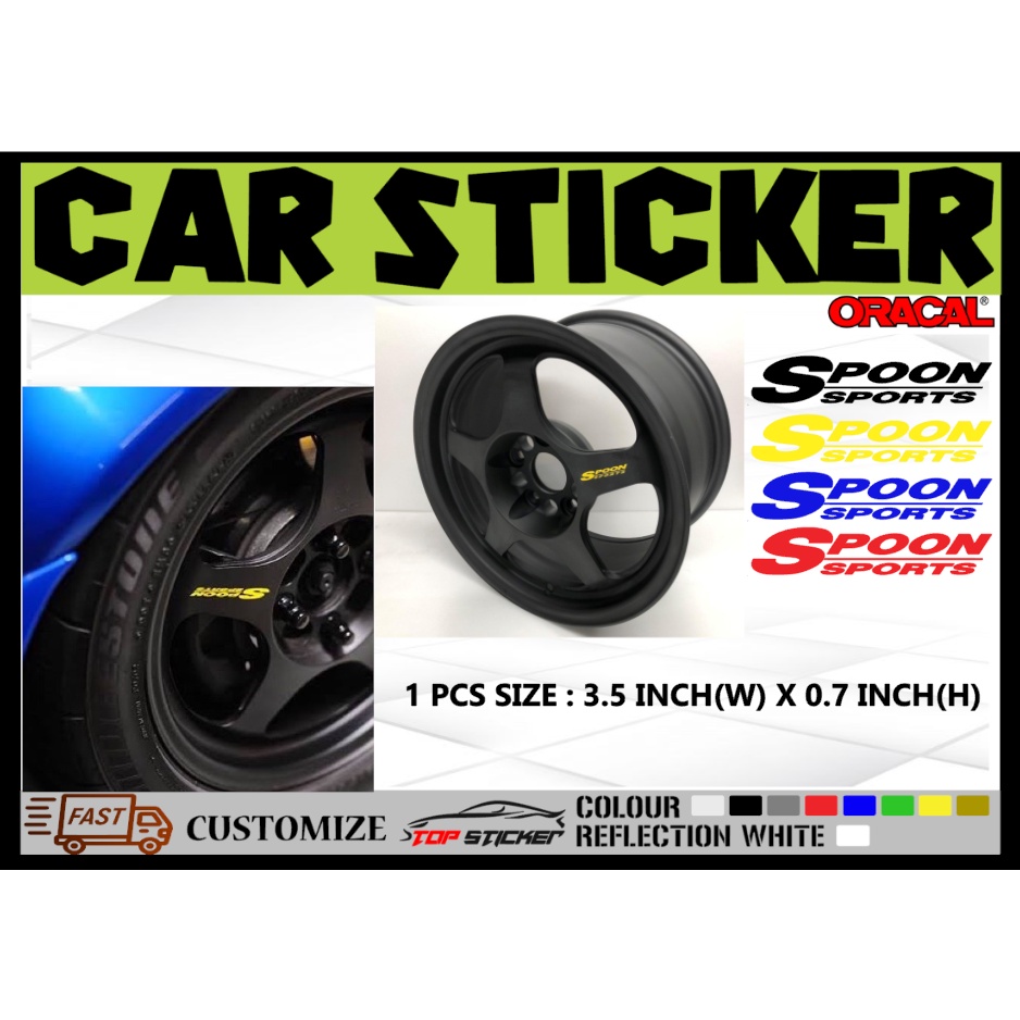 SPOON SPORTS RIM STICKER CAR STICKERS KERETA STICKER | Shopee Malaysia