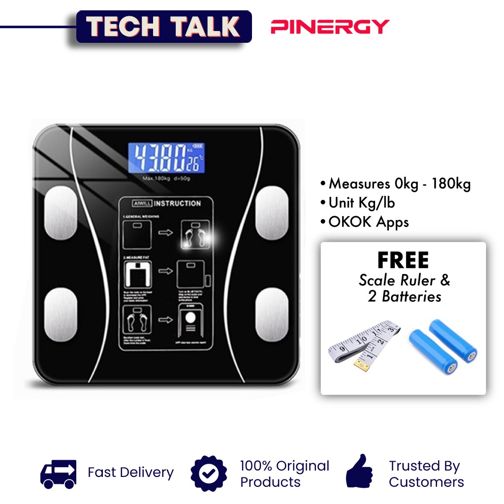 Pinergy Smart Digital Body Weight Scale Body BMI Fat Scale Medical Health Shopee Malaysia