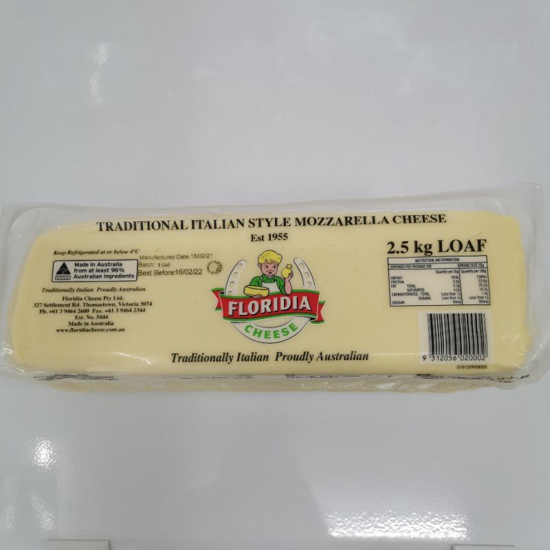 Floridia Mozzarella Block 2.5kg, 1kg and 500g (Same Day Delivery Klang ...