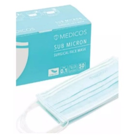 (Original) Medicos 4 Ply Ultrasoft Sub Micron Surgical Adult Face Mask ( Ear Loop) 50's