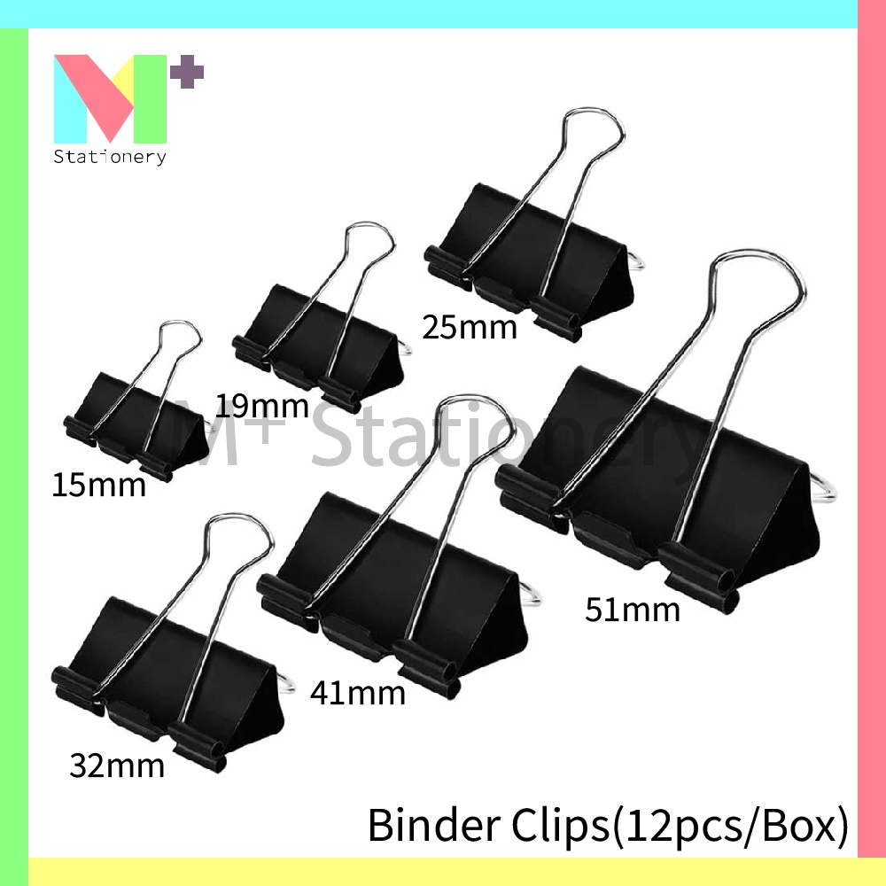 Binder Clip (12pcs Box)   Double Clip   Black Paper Clip   Klip 