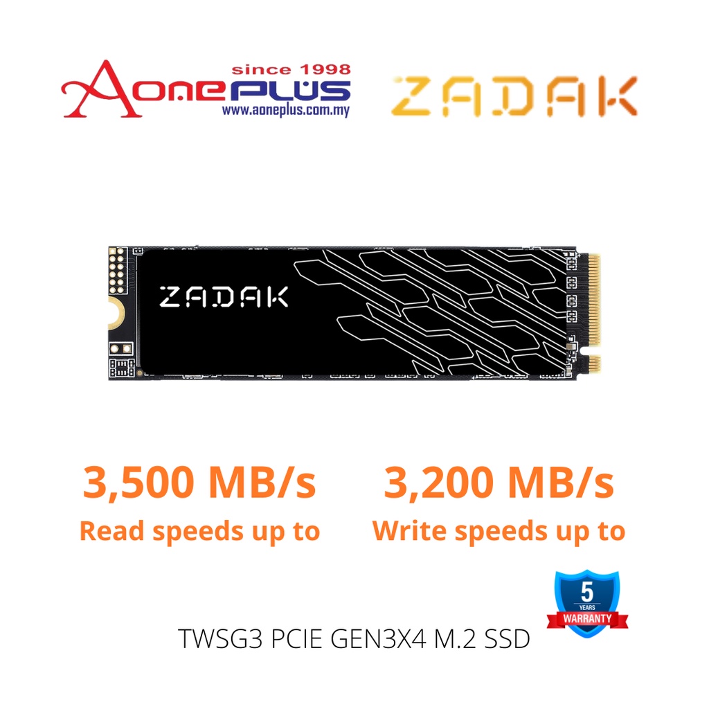 Aone Plus Ss Zadak Twsg Pcie Gen X M Nvme Ssd Gb Gb Tb Shopee Malaysia