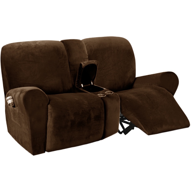 Home Cinema Reclining Love Seat Cover with Middle Console Slipcover 8