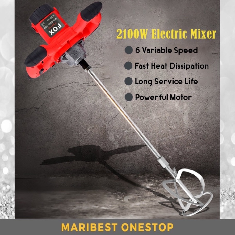 FX6116 FOX 2100W Handheld Electric Cement Concrete Paint Mixer Mortar