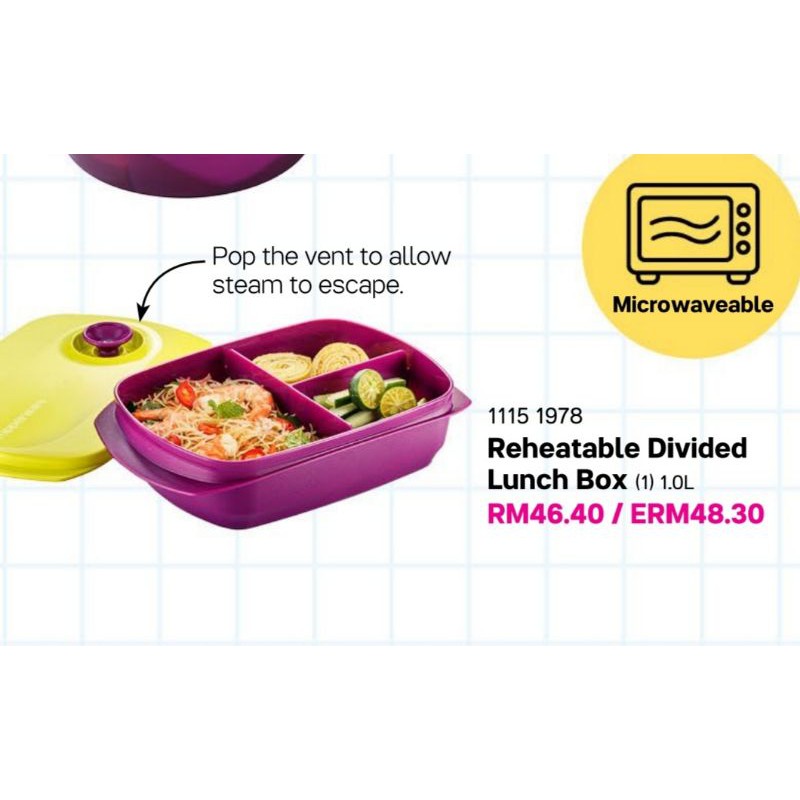 Reheatable Divided Lunch Box (1) 1.0L