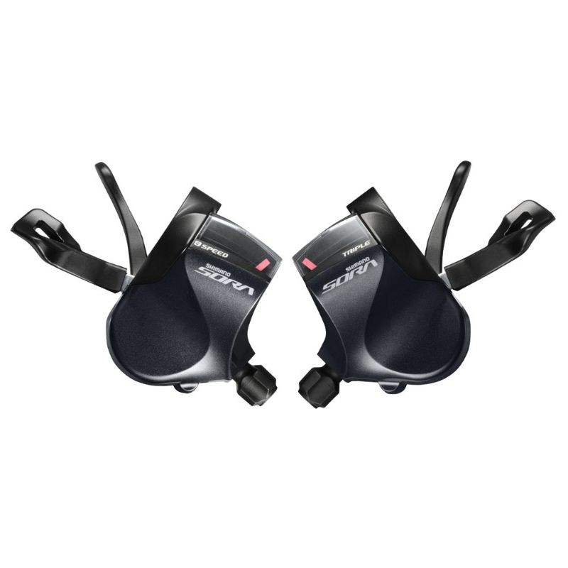 Shimano Sora R3000 Leva Cambio Sinistra Per Manubrio Piatto | Doppia Velocità 2x9v | Display Ottico - 3