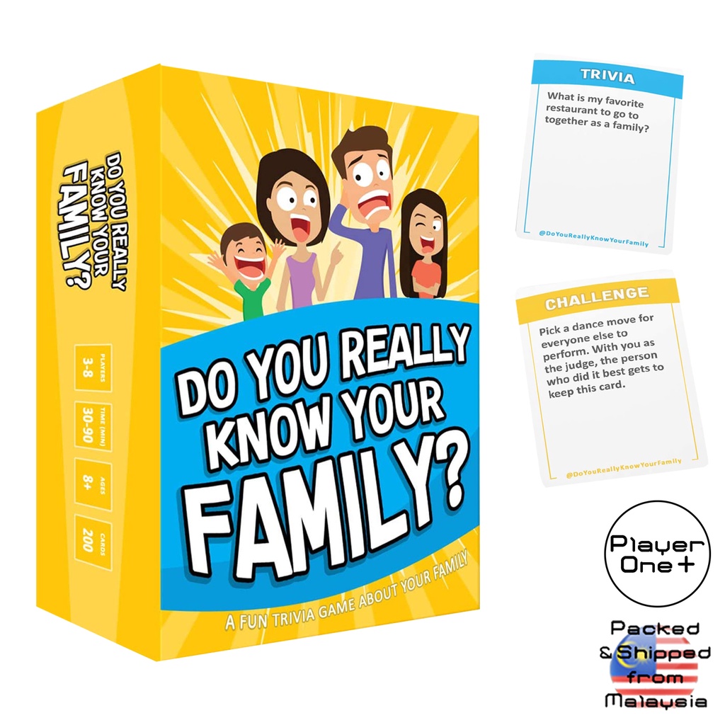 Do You Really Know Your Family Fun Trivia Game Family Card Games For Adults  And Kids | Shopee Malaysia