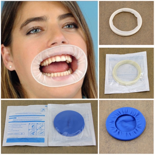 5 Pcs Dental Disposable Mouth Gag Soft Sterile Rubber Dam Cheek