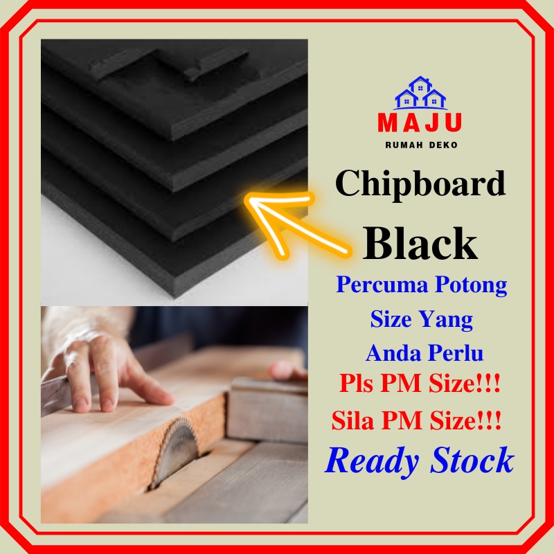MAJU Chipboard Black Colour melamine Board Surface 16mm Door