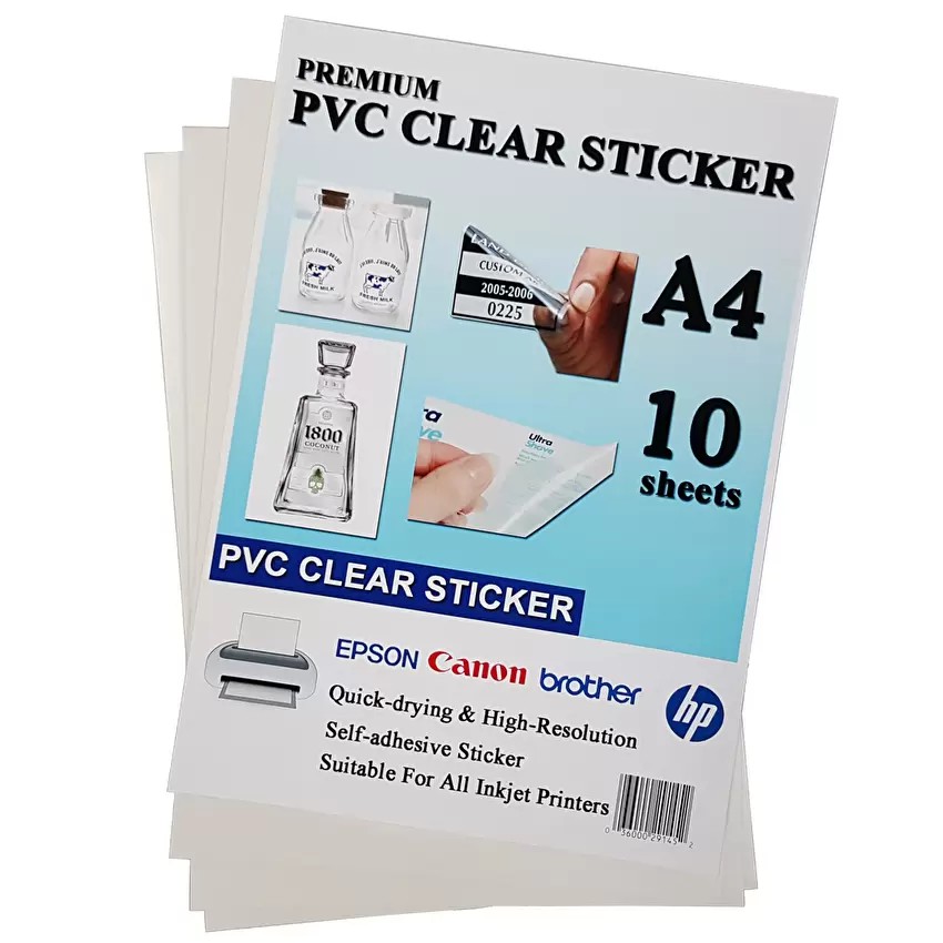 A4 PVC Super Clear Sticker Paper For Any Inkjet Printer | Shopee Malaysia