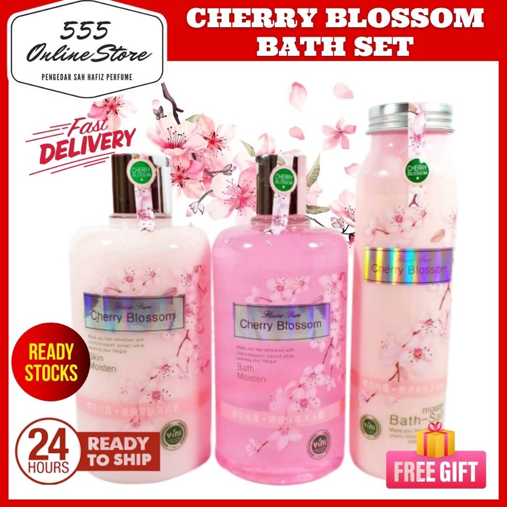 [POS NOW] Set Mandian Cherry Blossom Bath Set 3in1 500ml/400ml CHERRY