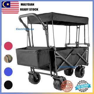 READYSTOCK Wagon Trolley Big Wheel 7 Inch Camping Foldable Utility Wagon  Camping Folding