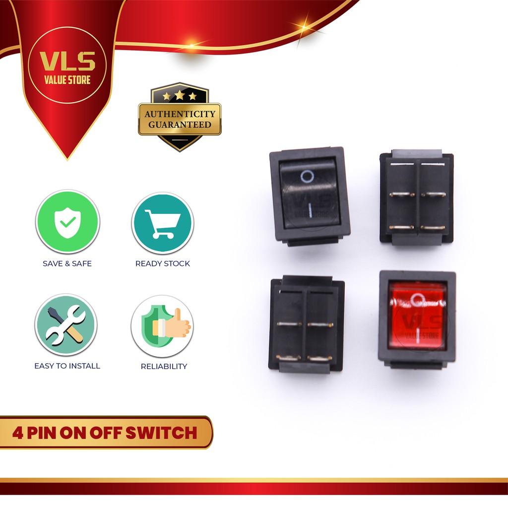 ON OFF Rocker Switch ON OFF 4 Pin Switch | Shopee Malaysia
