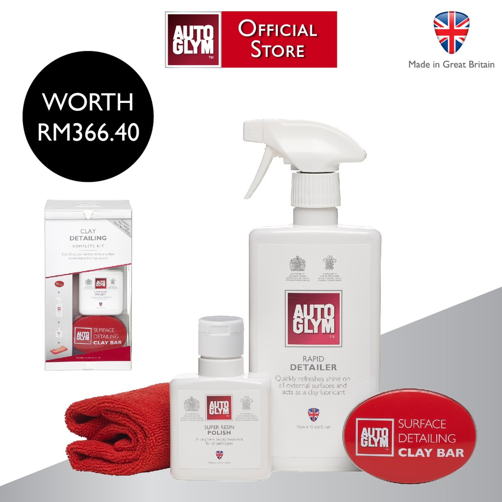 AUTOGLYM Clay Detailing Complete Kit Diy Claying To Remove Impurities