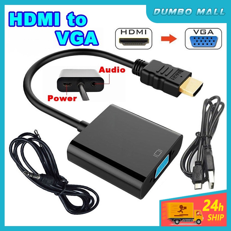 1080P HDMI to VGA Adapter Video Converter Cable Adapter/ With Audio ...