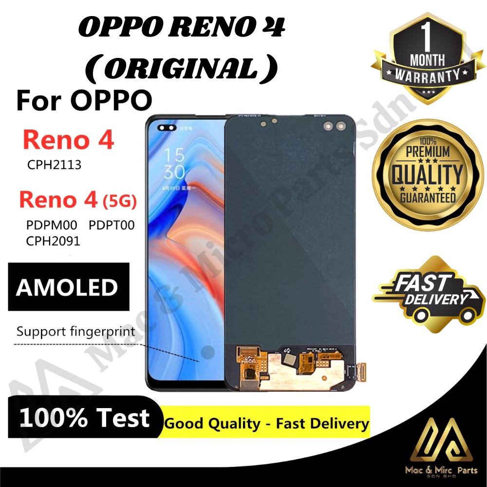 ORIGINAL OPP Reno 4 / A93 FULLSET LCD ORIGINAL QUALITY Display Screen ...