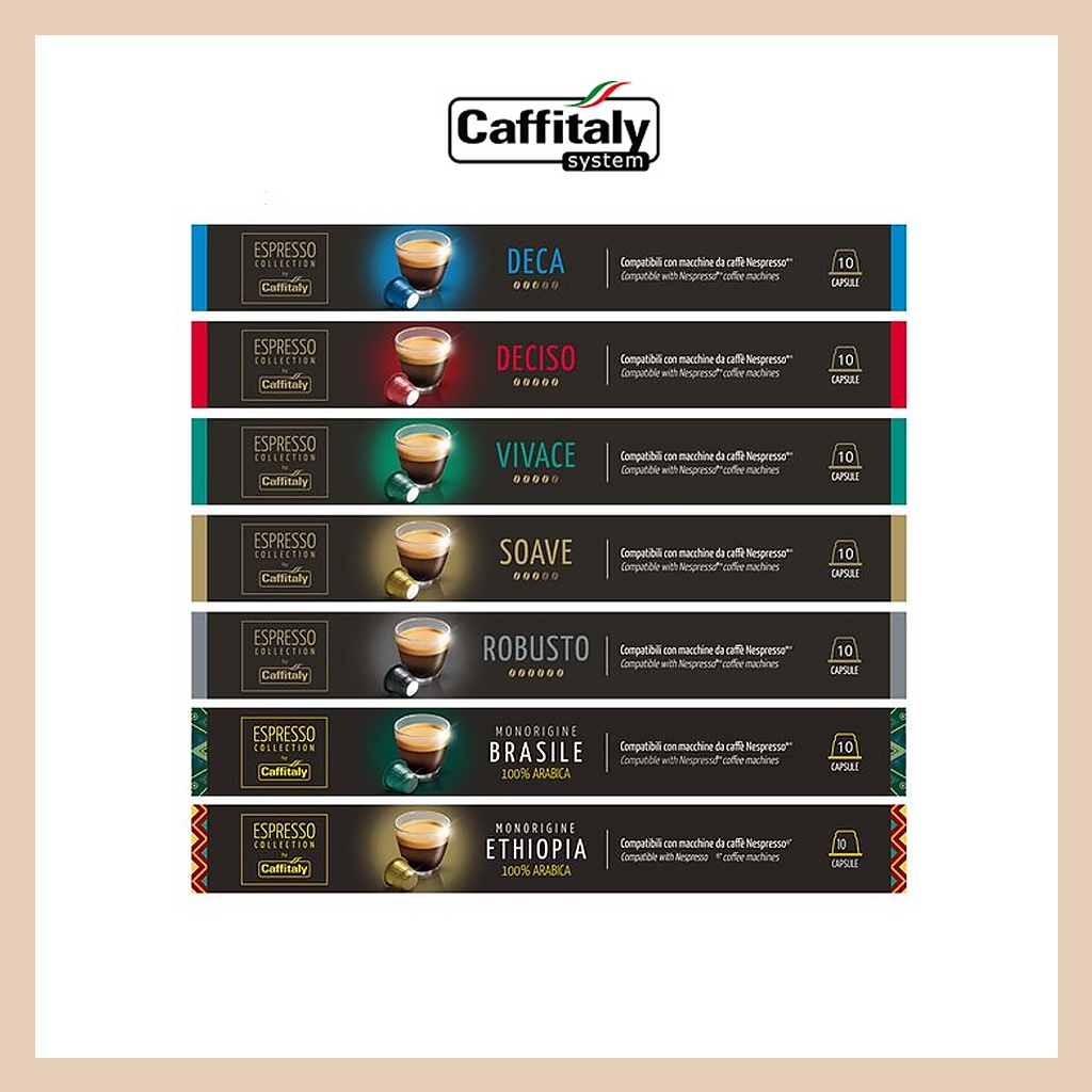Caffitaly Nespresso®* Original compatible coffee capsules 6 Flavours