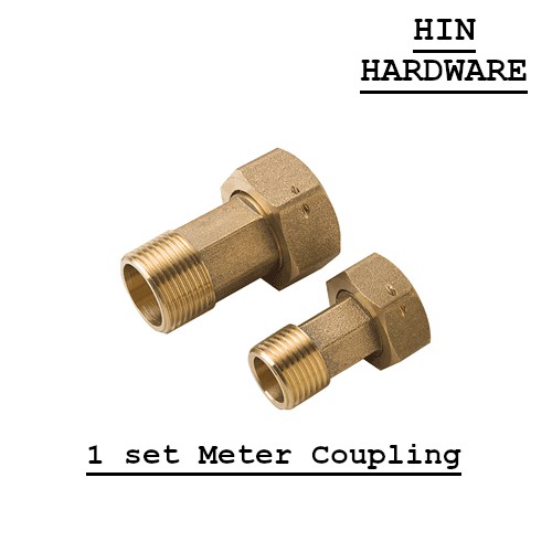 HIN Brass Water Meter Coupling ( 2pcs/set ) With Washer 1/2