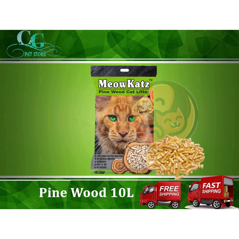 MeowKatz Natural Pine Wood Cat Litter 10L Meow Katz Shopee Malaysia