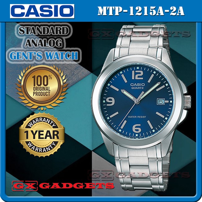 Reloj pulsera Casio MTP-1215 con correa de acero inoxidable color plateado | Cuotas sin interés