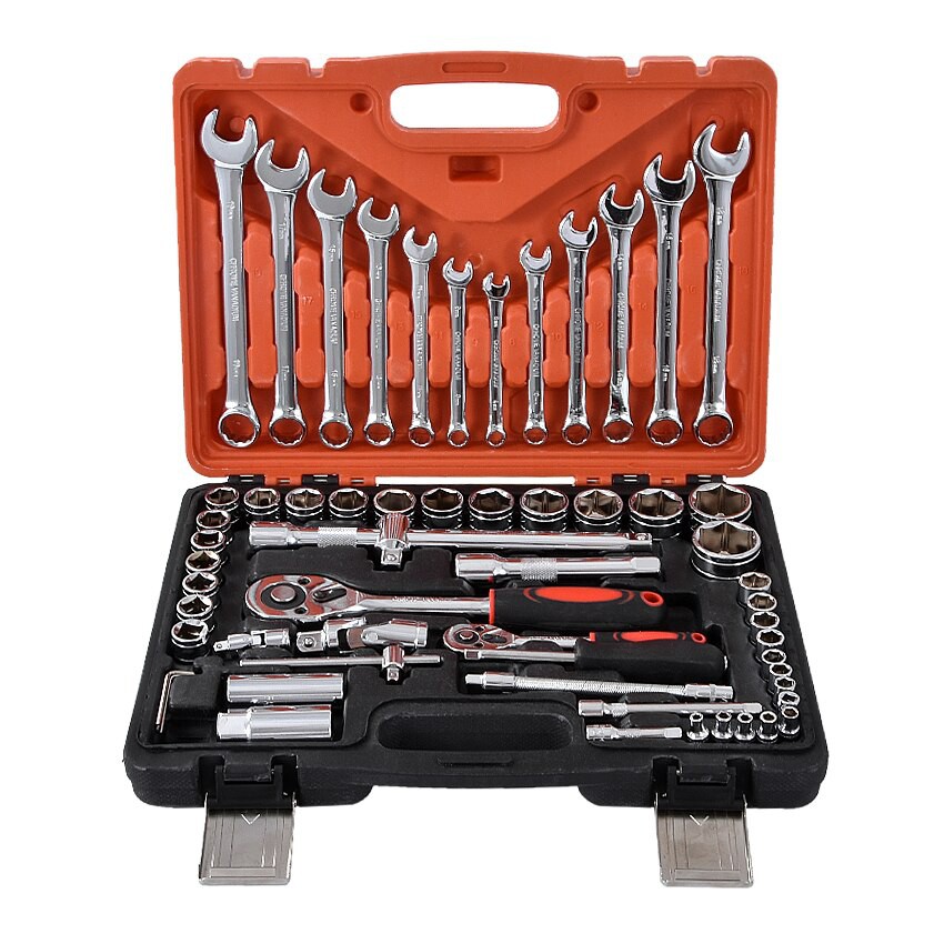 61pcs Combination Socket Wrench Set Ratchet Spanner Tools Set Box Set 