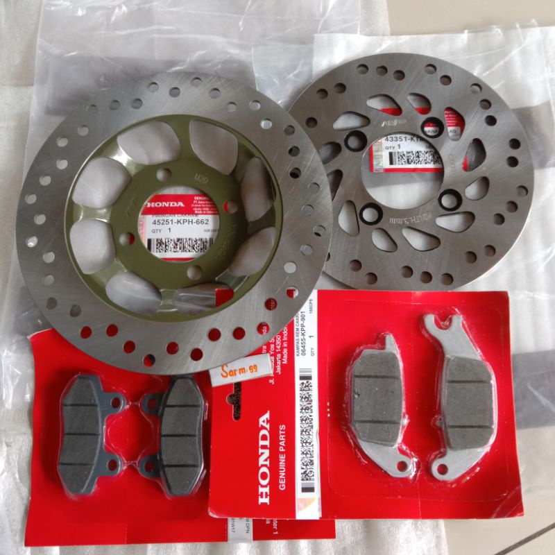 Front Rear Disc Plate Plus Brake Pad Set Honda Supra x 125 Batman CS1 ...