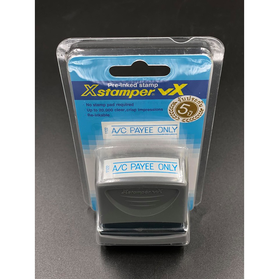 Self-Inking Rubber Stamp A/C PAYEE Only Blue Ink Extamper 1122P ...