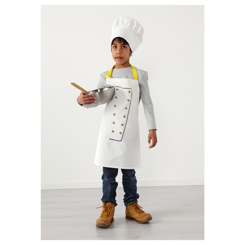 IKEA TOPPKLOCKA Children Apron with cap chef apron kanakkanak Shopee