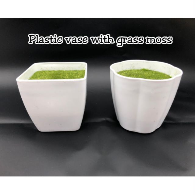 Plastic vase /Pasu Plastik with Grass Moss | Shopee Malaysia