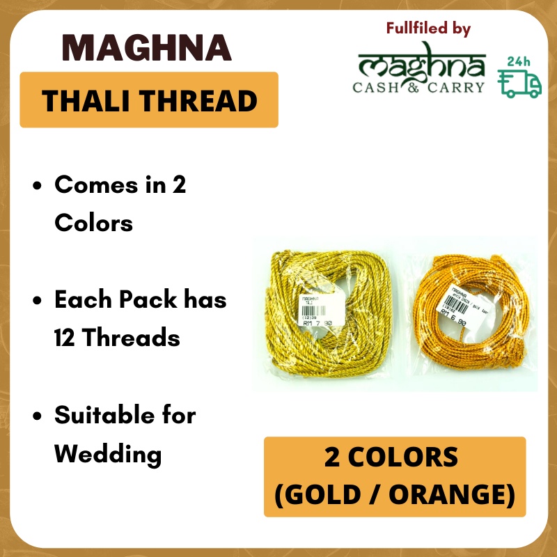 Maghna Thali Thread ( Gold / Orange ) - 1 Pack ( 12 threads) | Shopee ...