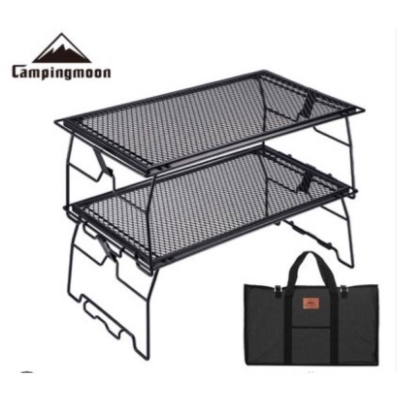 Campingmoon Campfire Grill Stackable Storage Rack Table Camping Grill ...