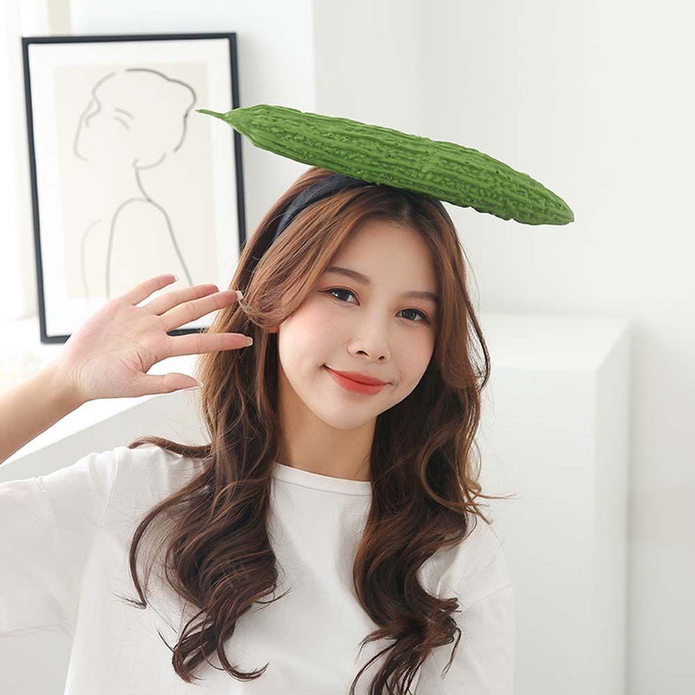 WMES1 Vegetables Hair Band Eggplant Green Onions Hair Accessories Head