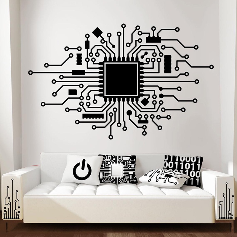Cpu IT Digital Music Producer Hacker Gamer Wall Decal Computer ...