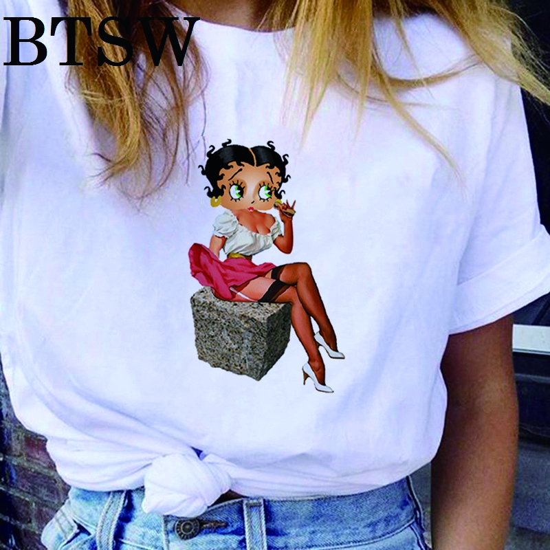 Korean Edition Cute Betty Boop Tshirt Summer Women Short Sleeves Tshirt