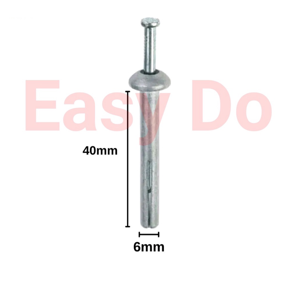 Zinc Alloy Hammer Drive Anchor DNA Wall Plug Paku Besi 30mm 40mm 50mm