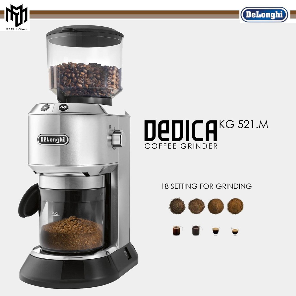 DeLonghi Dedica Conical Burr Coffee Grinder KG521 KG521.M Shopee Malaysia