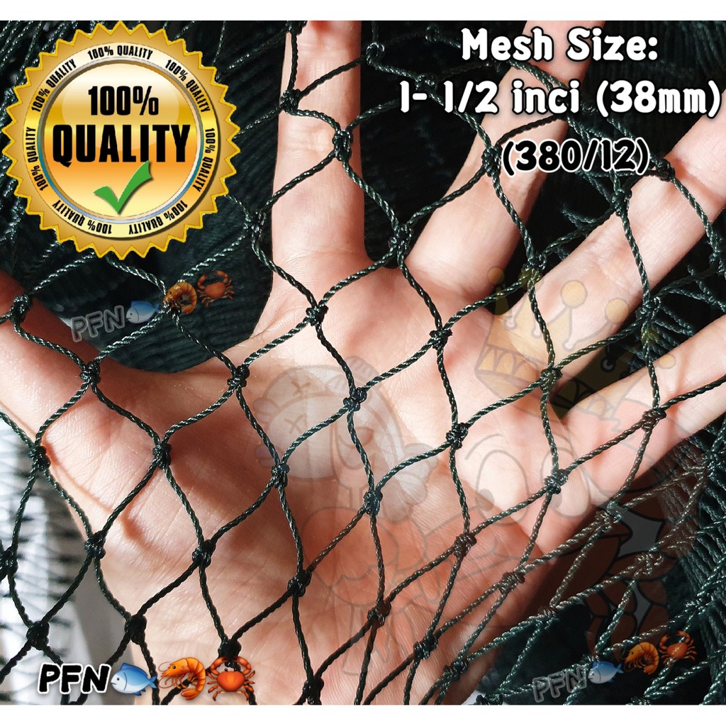 Pukat Pe 1 1 2 Inch 38mm Jaring Thai Net Uv 100 New Netting Untuk