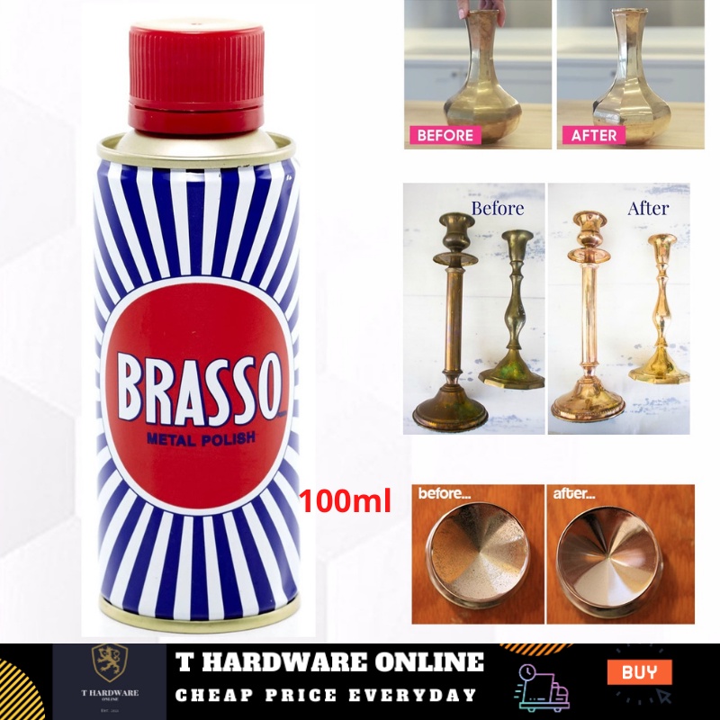 [100 ORIGINAL] BRASSO 100ml Liquid Metal Brass Copper Chrome Polish