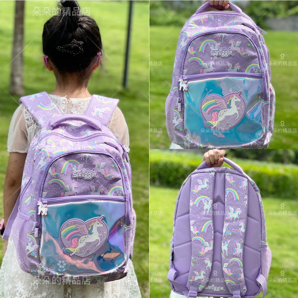 Smiggle Backpack Purple unicorn School bag girl bag Backpack