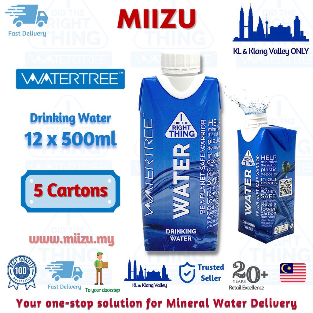 WATERTREE Drinking Water 12x500ml 5 cartons package BPA & BPS Free