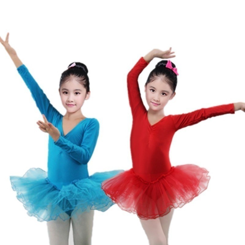 Robe de danse à manches courtes pour filles, tenue Tutu de ballerine,  vêtements de danse pour enfants - AliExpress