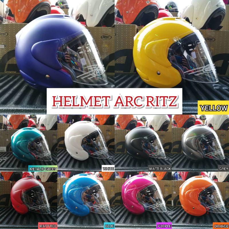 【READY STOCK L / XXL】 ( HELMET ARC RITZ ) [ VISOR ARC RITZ ] RED WHITE ...