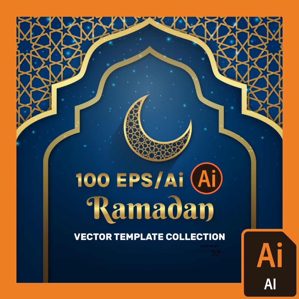 100 EPS/Ai Ramadan Puasa Vector Collection Template PREMIUM [ .eps