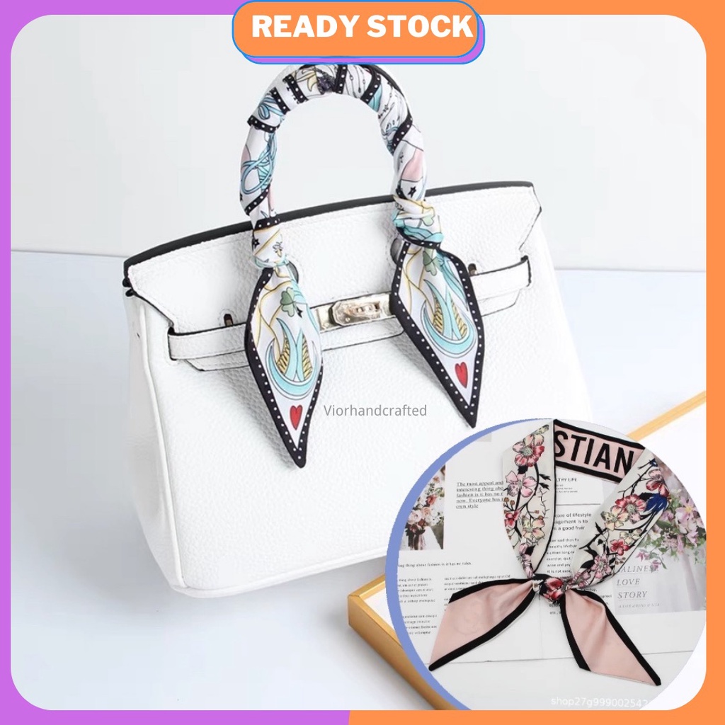 Twilly Scarf Bag Silk Ribbon scarf-Handbag Women handle Deco Bag Handle  protect Scarf for Jute Bag Hair accessories