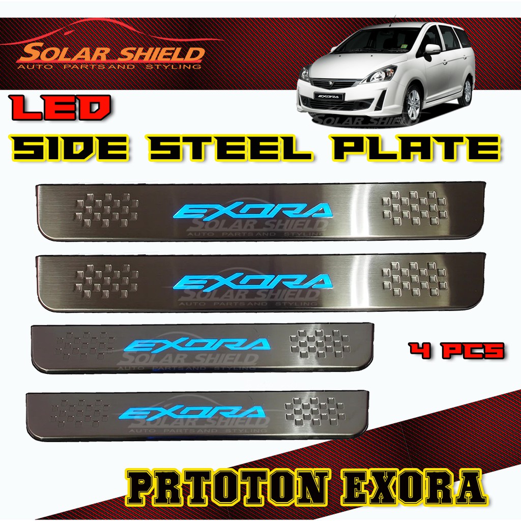 Proton Exora Side Sill Steel Plate With Led Light (4pcs) | Shopee Malaysia