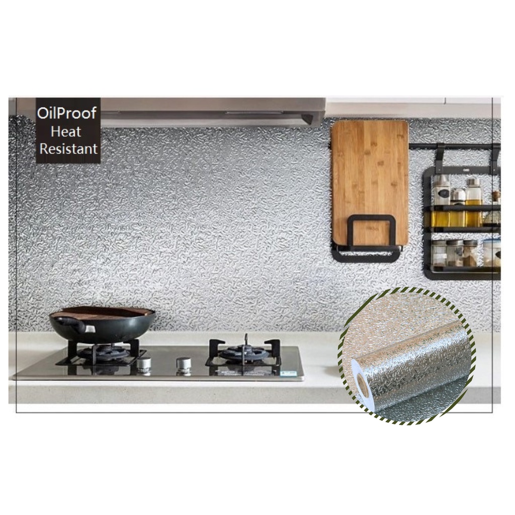 60/40cm(width)X100cm Oilproof / Waterproof Aluminum Self Adhesive Wall ...