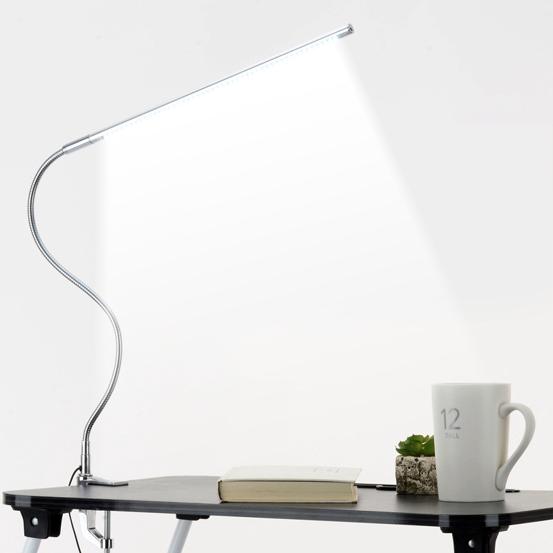 Long Arm Table Lamp 48 LEDs Clip Mounted Office LED Desk Lamp USB ...