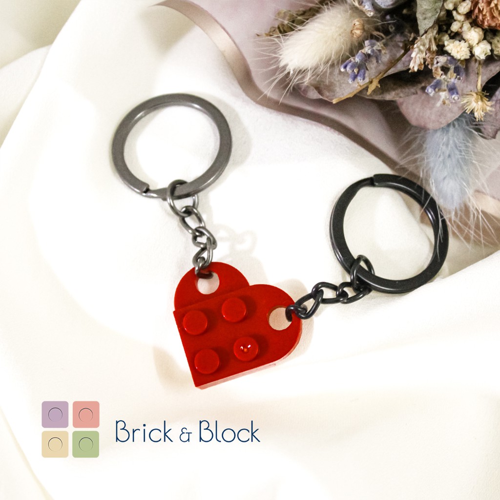 Lego love keychain heart shape gift/Birthday/Christmas/Valentine